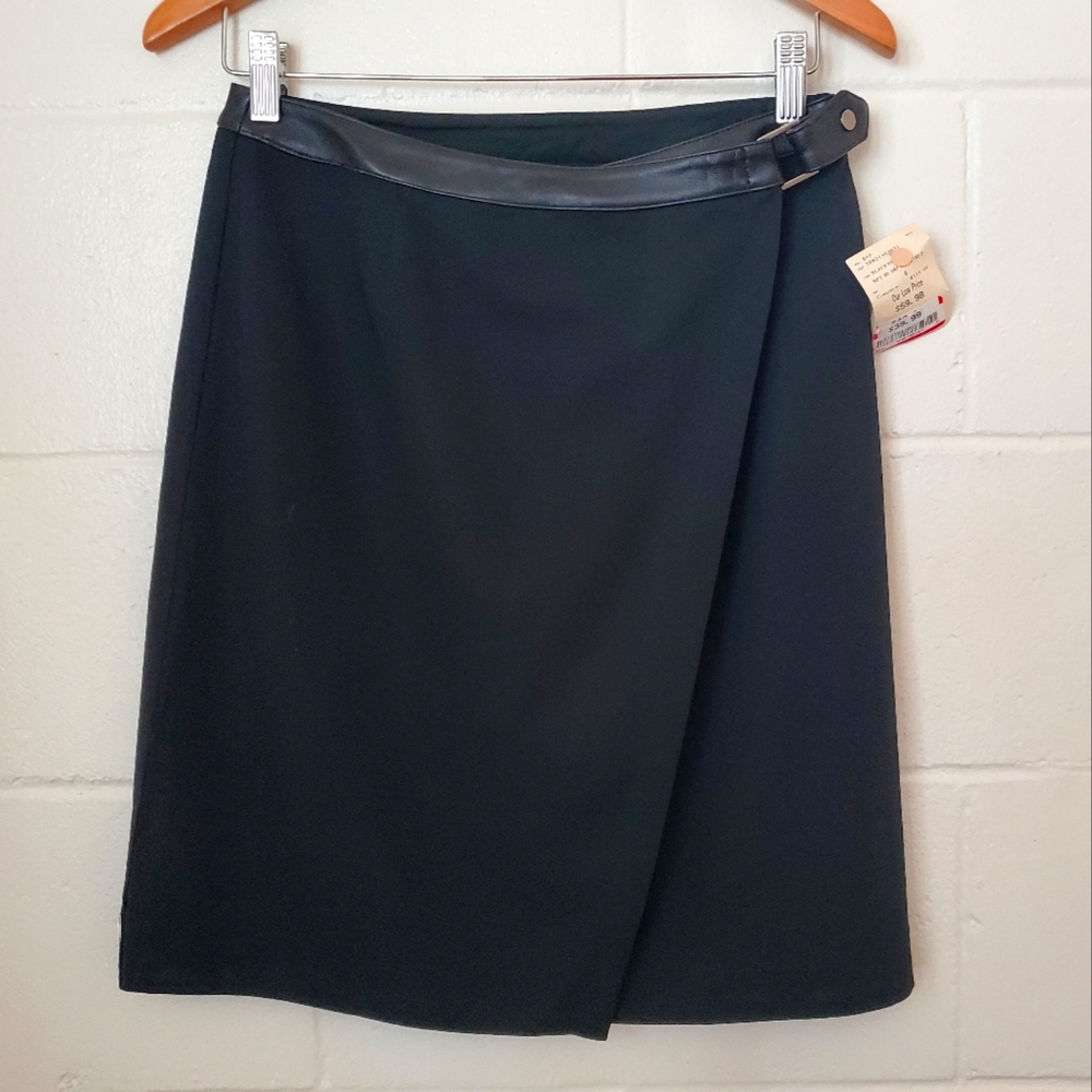 Jones New York NWT Black Wrap Skirt Size 4